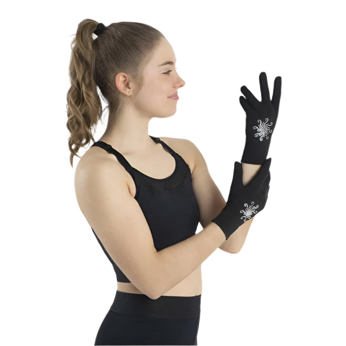 MONDOR COMPETITION GLOVES 11910 Thermal Figure Skate Gloves -Rhinestone