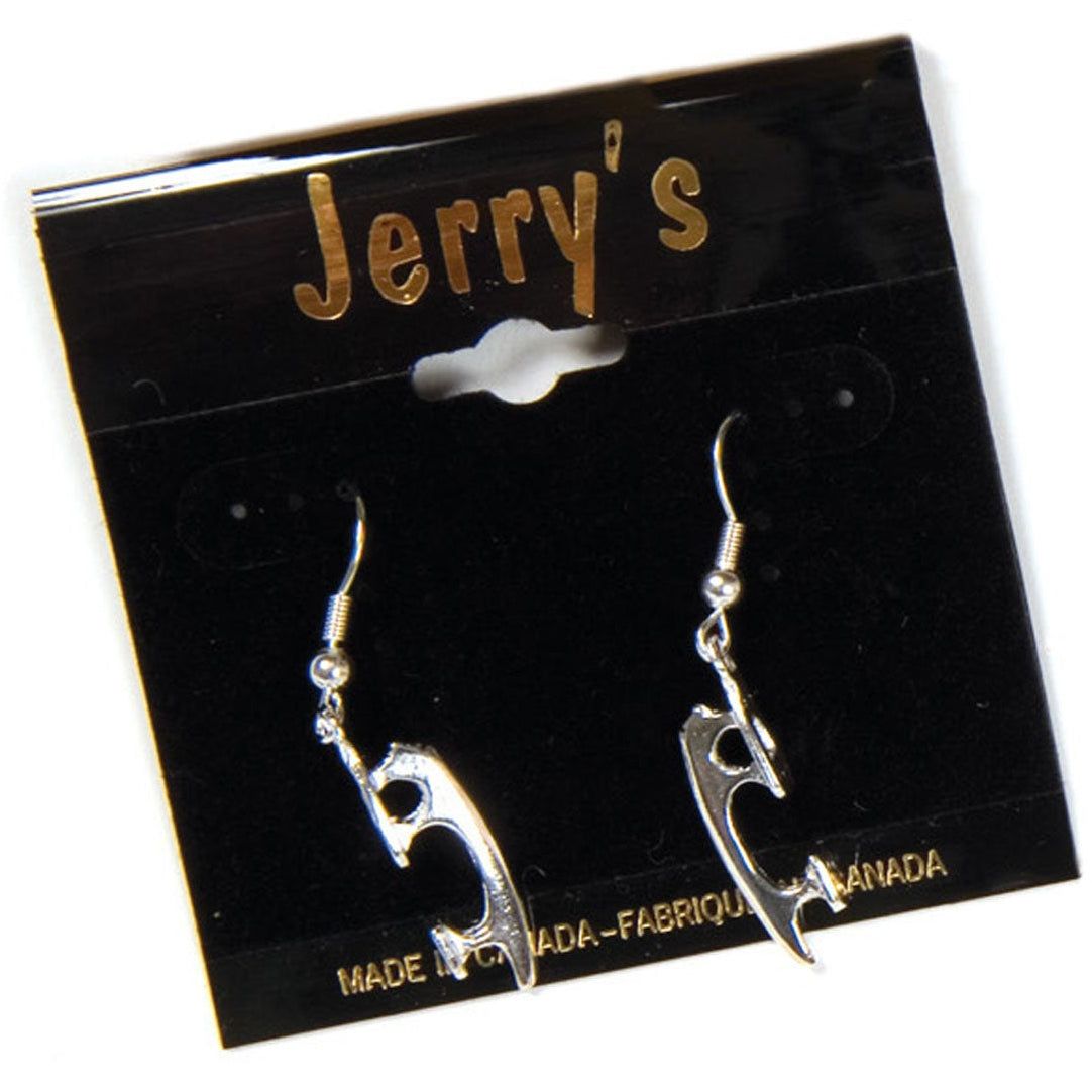 J1283 Blade Drop Earrings – Silver (pair)