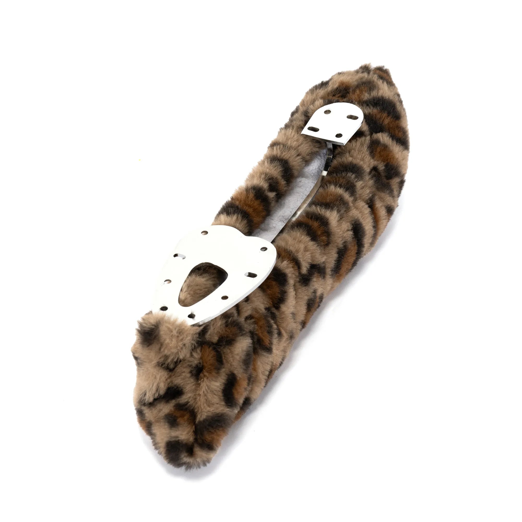 Plushies Pillow Soakers - Caramel Leopard Covers with thick padding and terry lining for ice skate blades. Stylish leopard print skate guard.