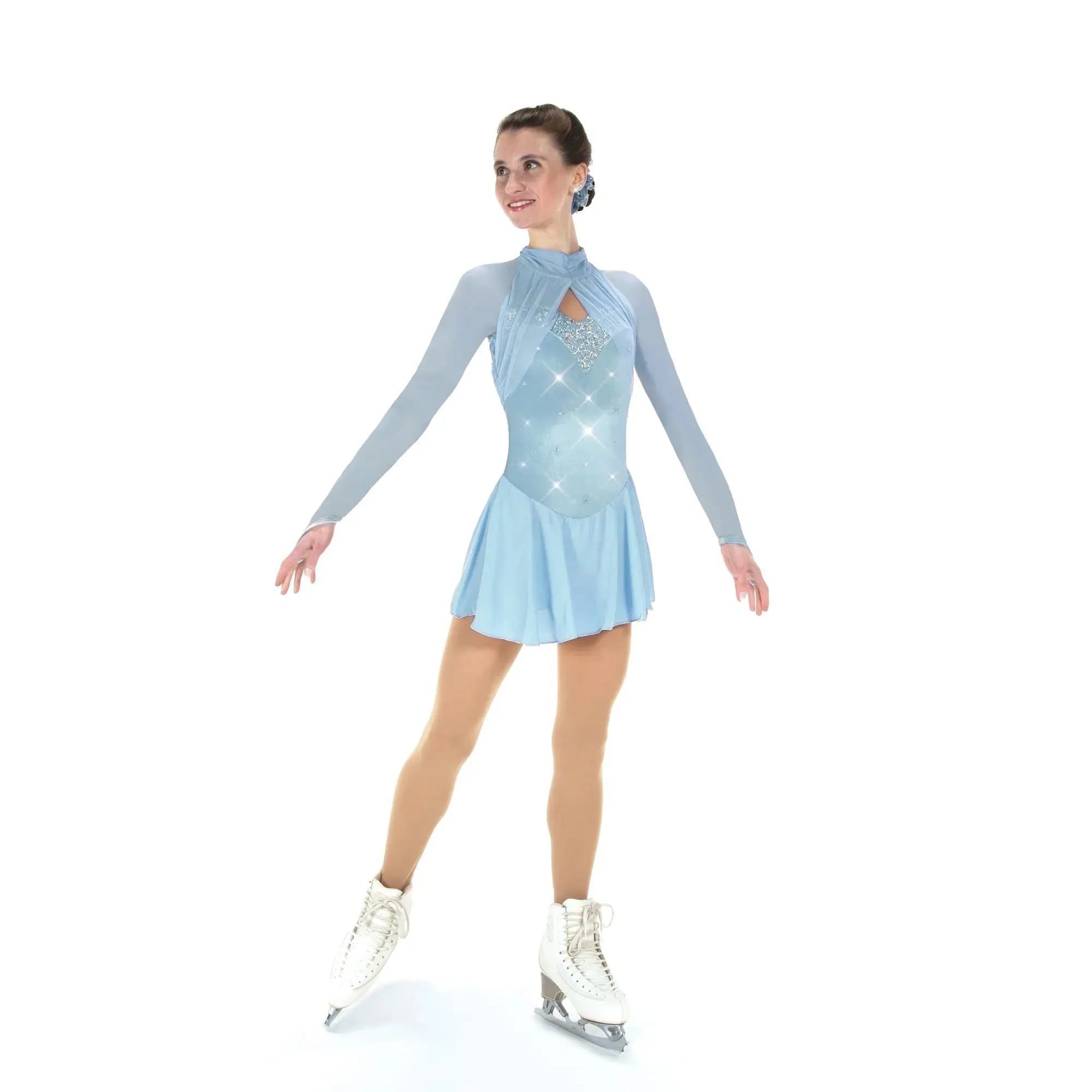 JR538-CB Gathering Glamour Dress Crystal Blue