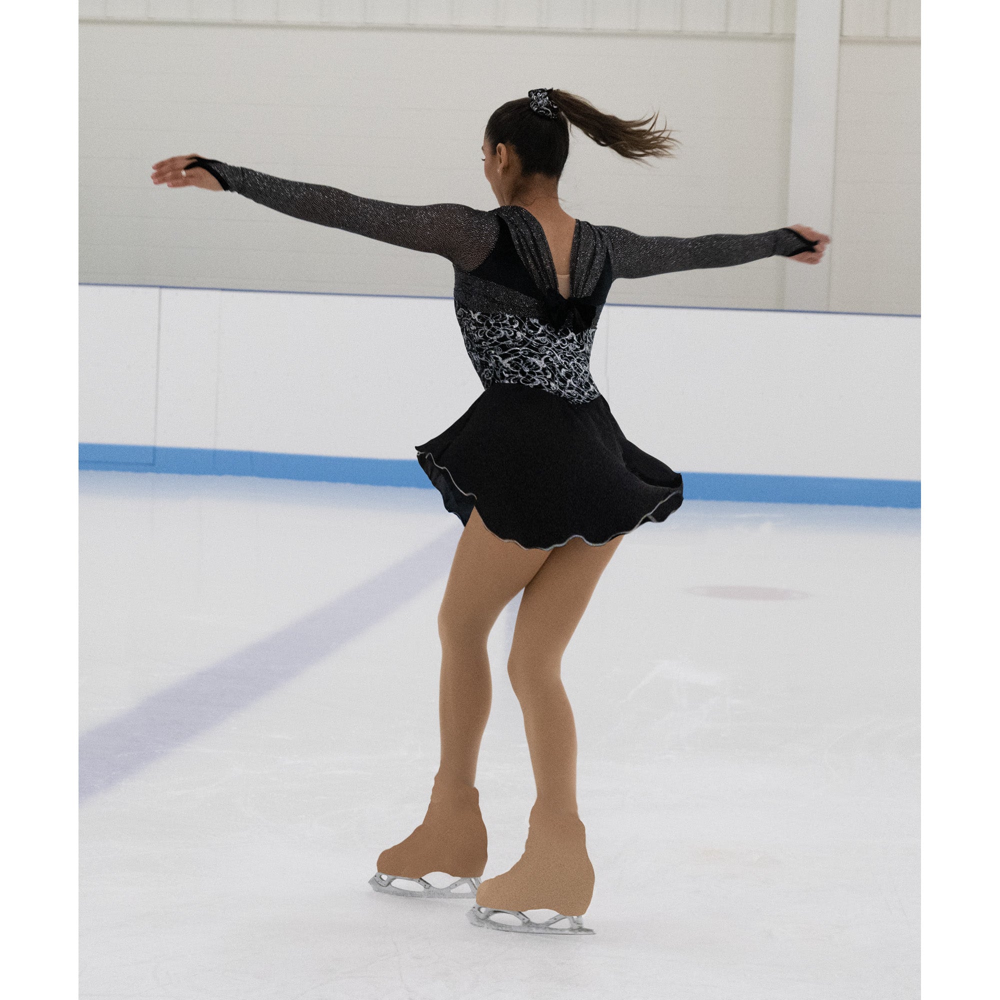 JR598 Tied with a Bow Figure Skating Dress