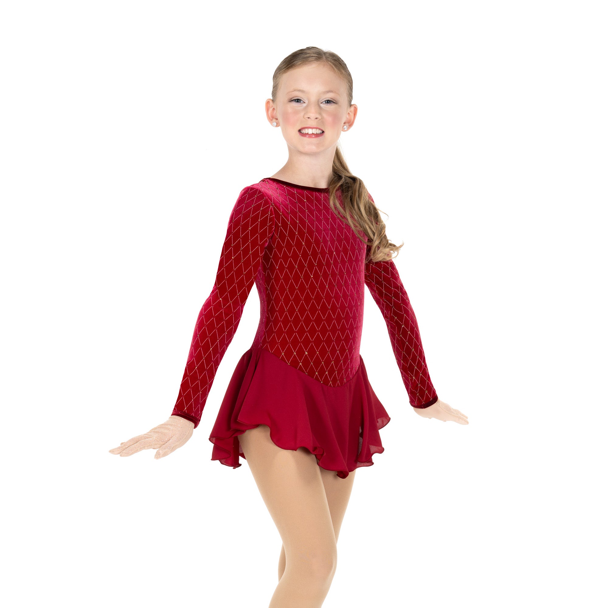 JR680 Diamonds on Ruby Figure Skating Dress