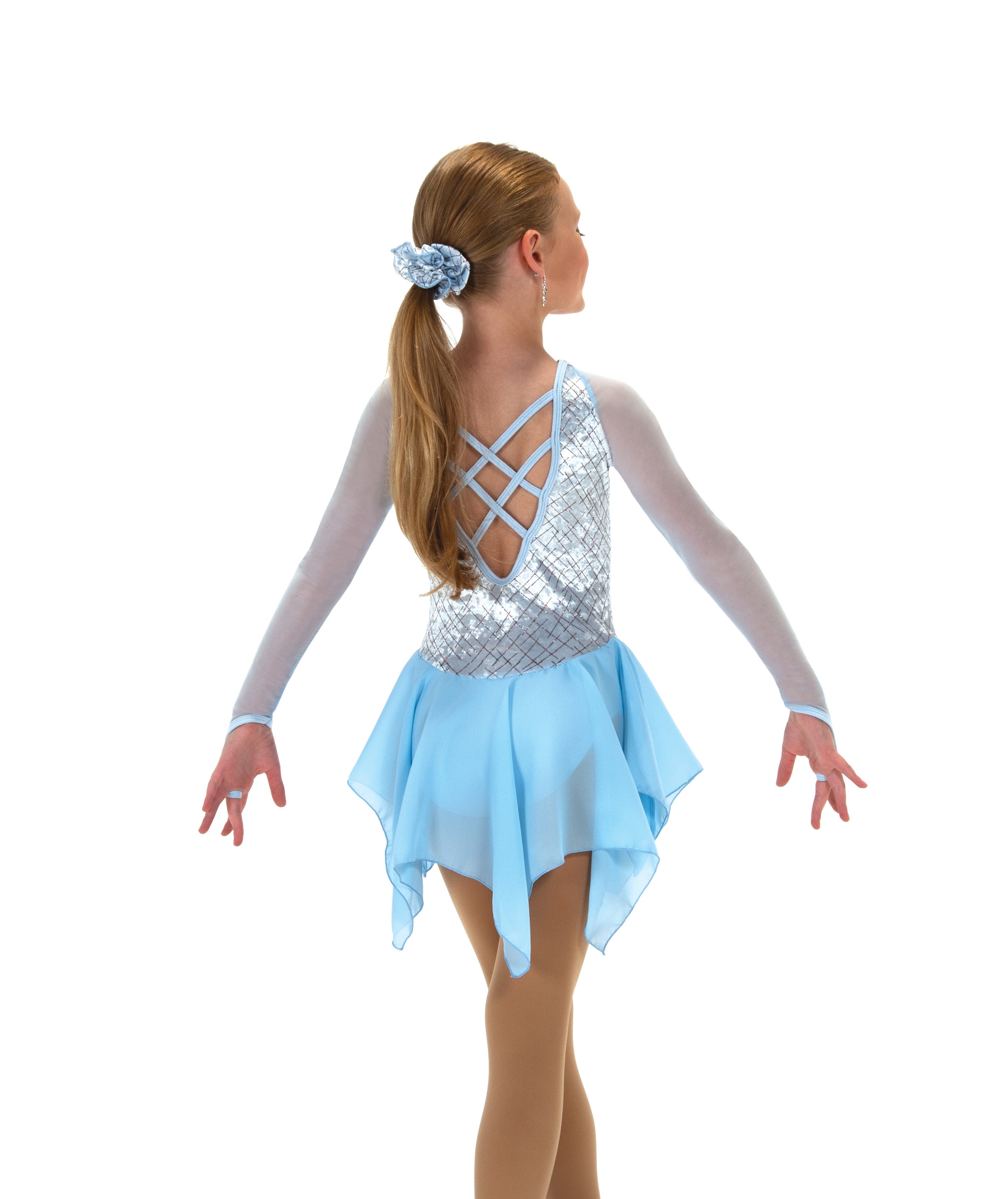 687 Clear Ice Figure Skate Dress back view