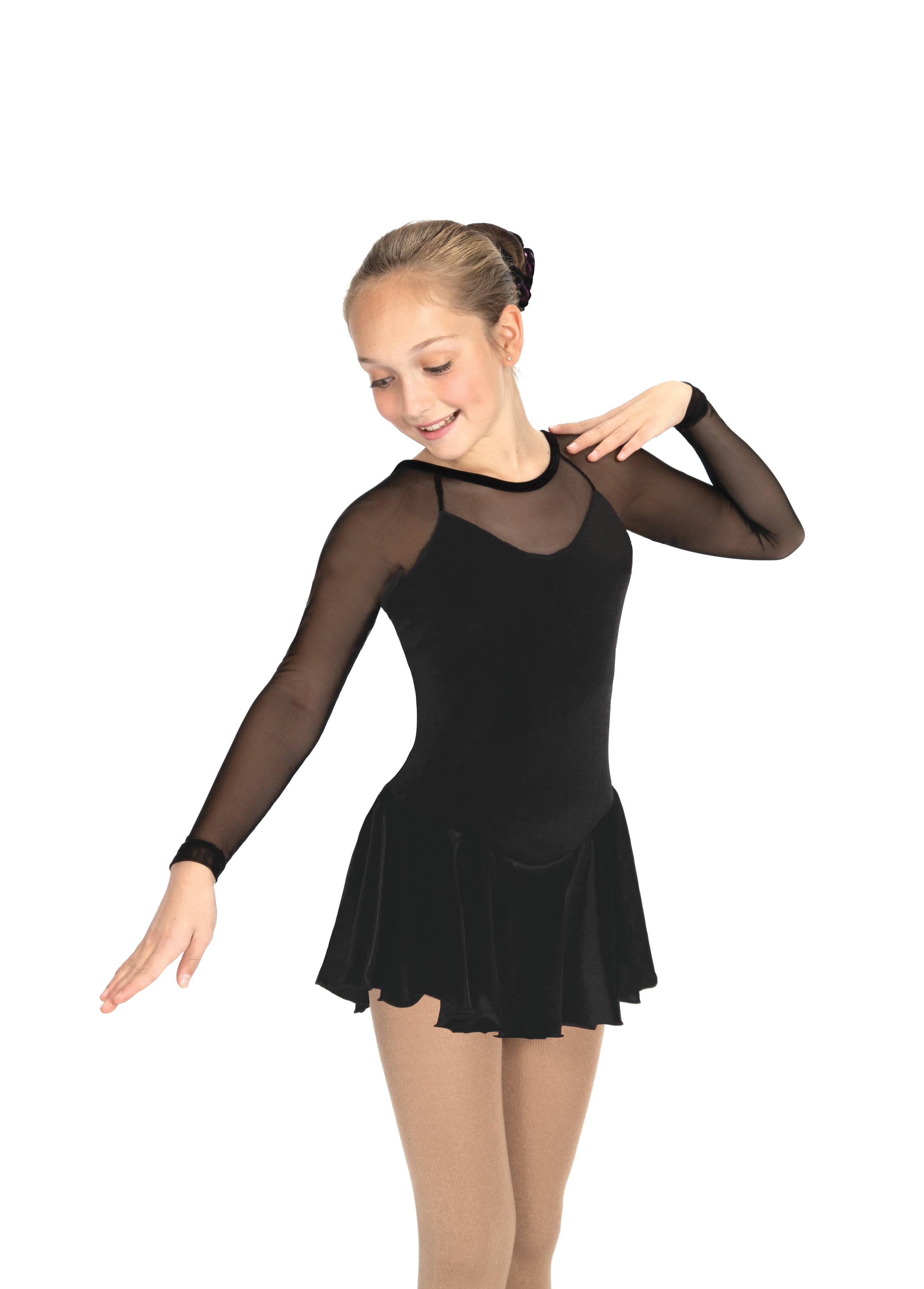 JR84 black dance figure skate dress front view
