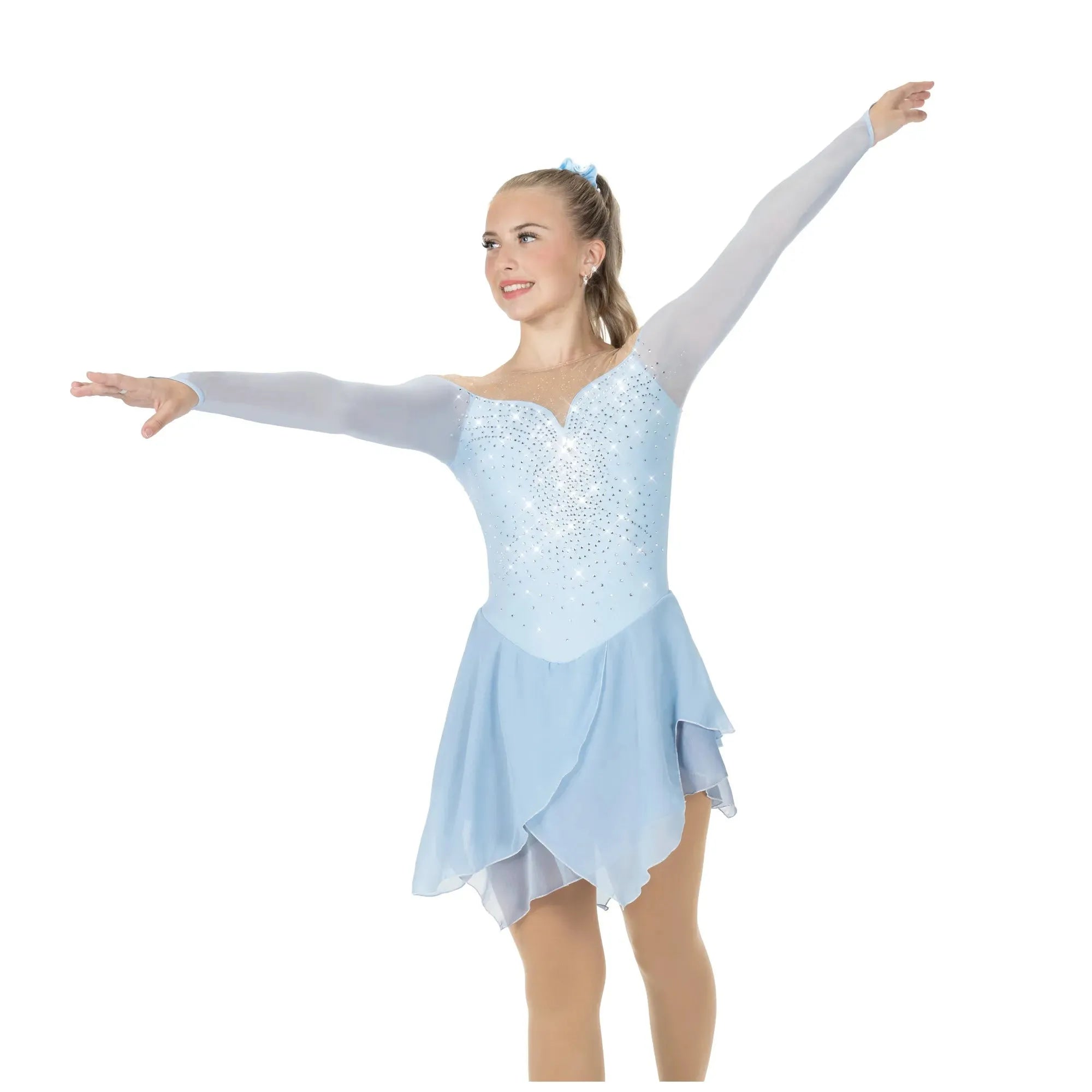 AA006-CB Dripping Diamonds Dress - Crystal Blue