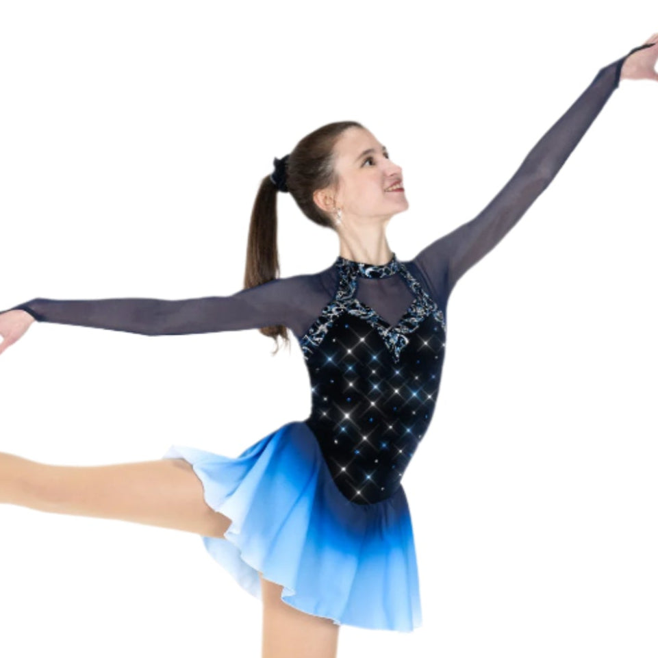 AA069 Sky Shade Figure Skate Dress