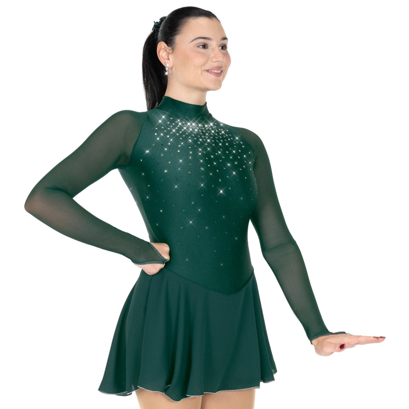 AA072 Emerald Essence Figure Skate Dress