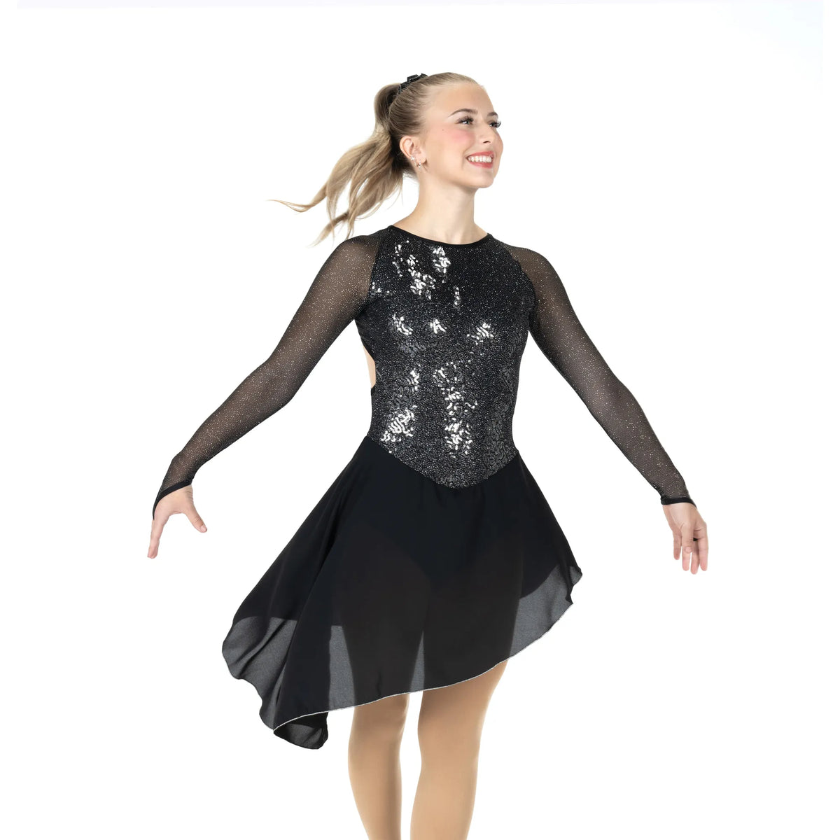 AD118-B Robe de danse noire obscurcissante
