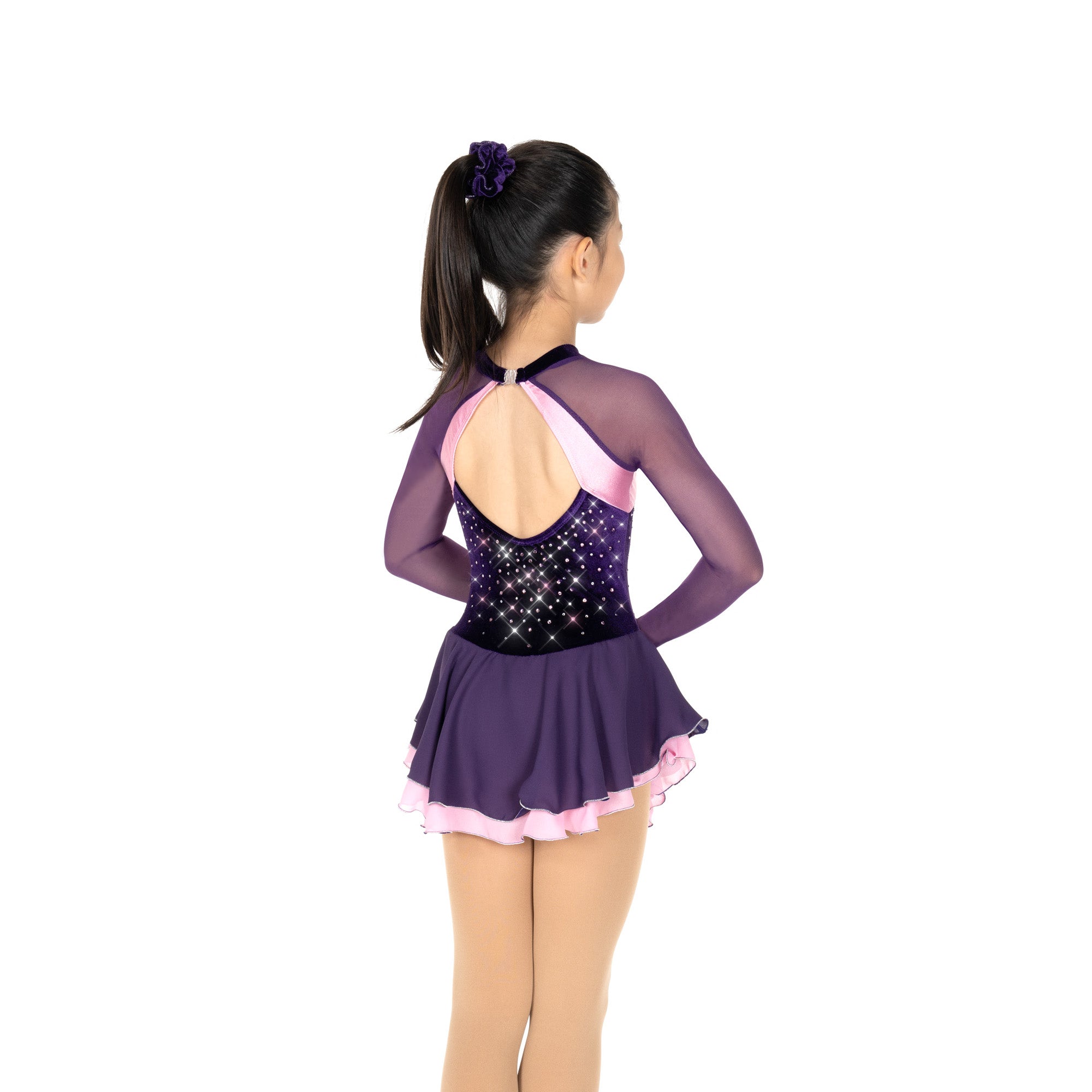 AJ350-PRP Dazzle Duo Figure Skate Dress Purple Pink