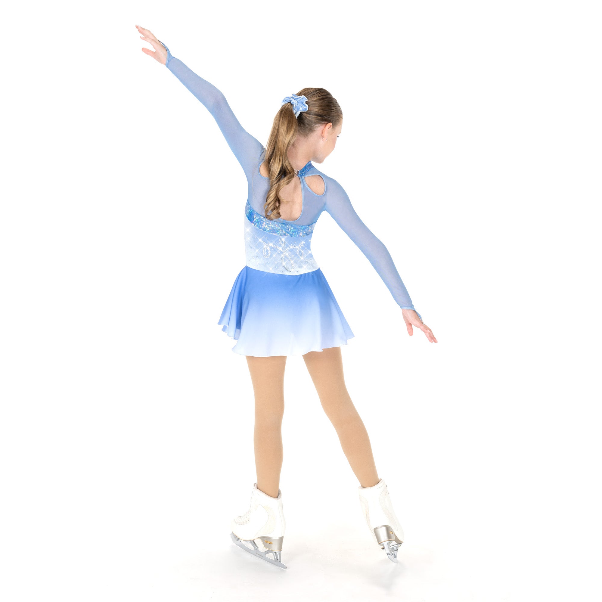 AJ355-PBL Ice Loops Figure Skate Dress Powder Blue