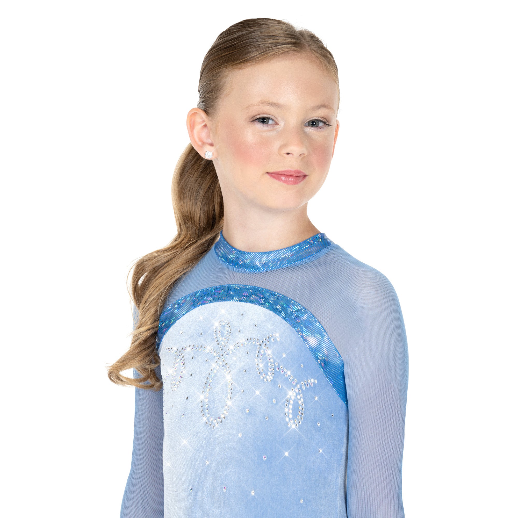 Robe de patinage artistique Ice Loops AJ355-PBL bleu poudre