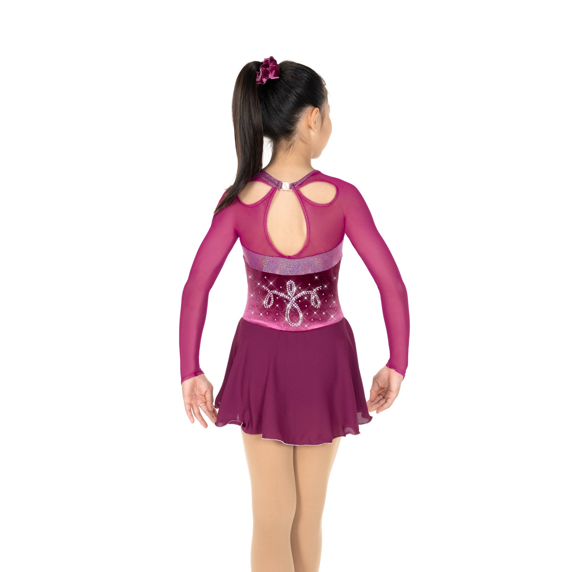 AJ355-SG Ice Loops Figure Skate Dress Sangria