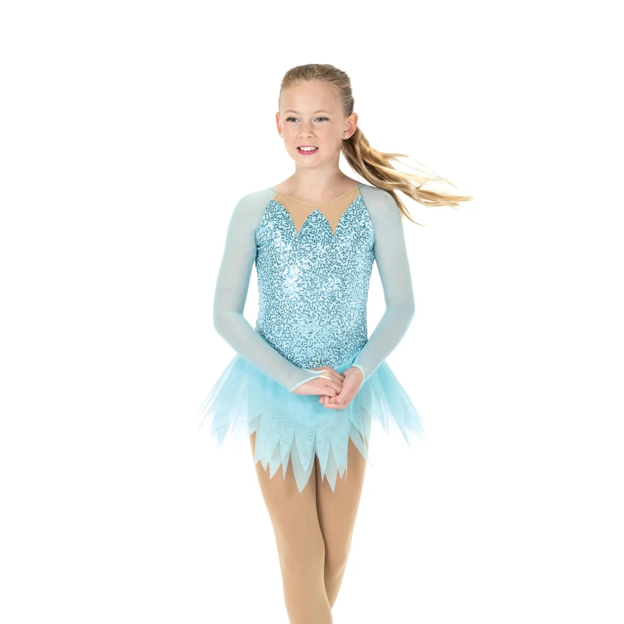 AJ377-IB Fire & Ice Dress - Ice Blue