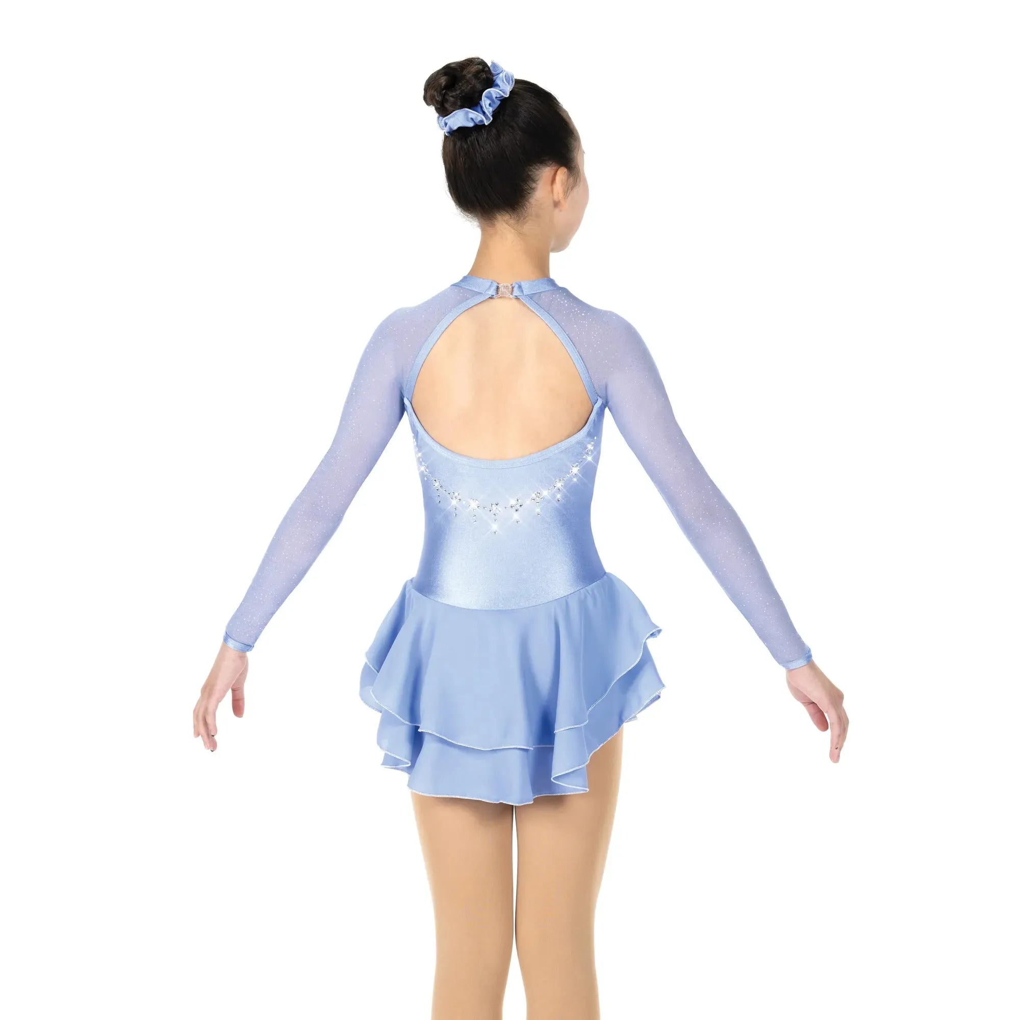 AJ347-PW Strands of Crystals Dress - Periwinkle