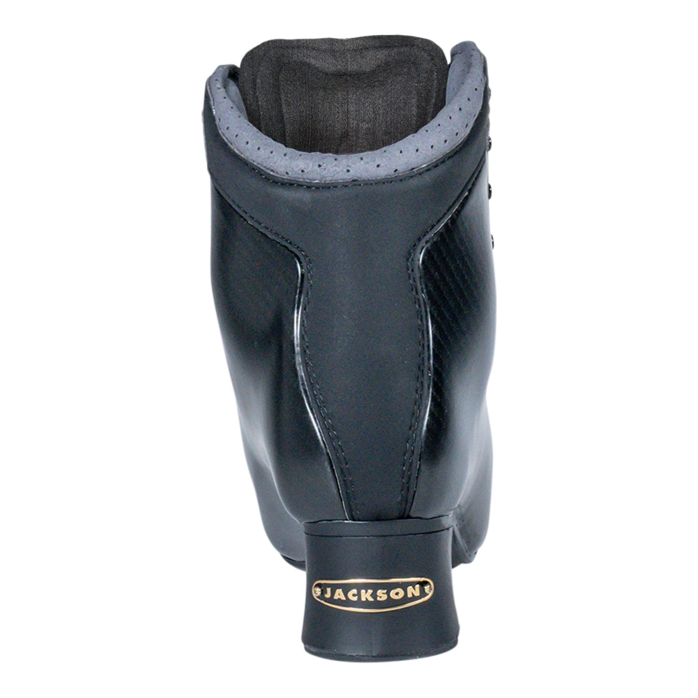 Back view of Jackson Mens Synergy Ignite PBX Figure Skate Boot with visible heel support and stitched detailing for durability.