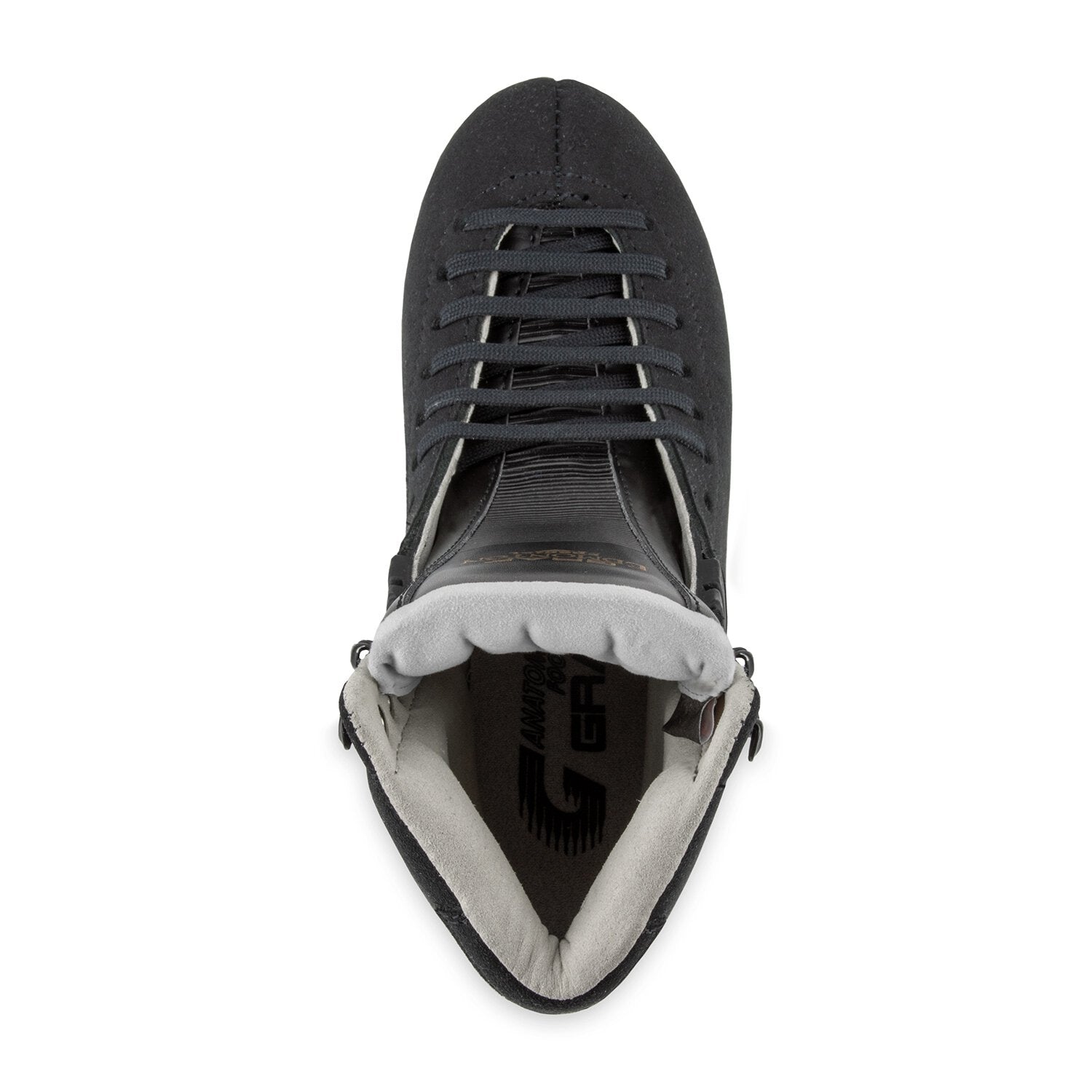 Top view of black Graf Edmonton Special skate boot