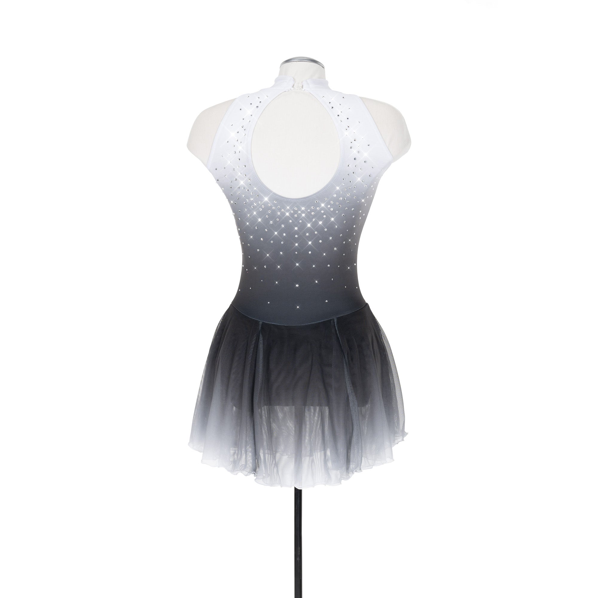 F25005-WO Ombre Figure Skate Dress White Ombre