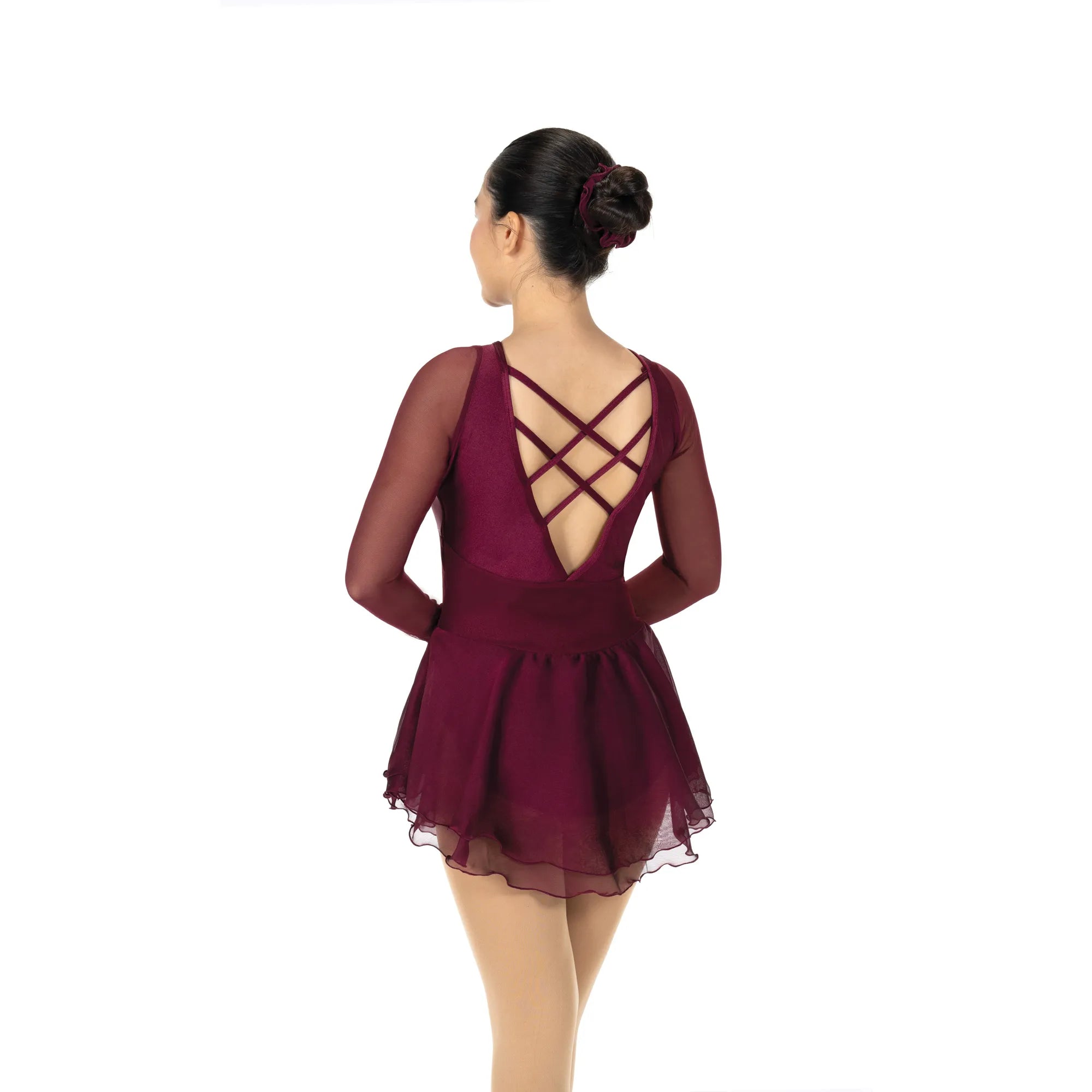 F26000-WN Solitaire Dagger-Cut Dress Wine