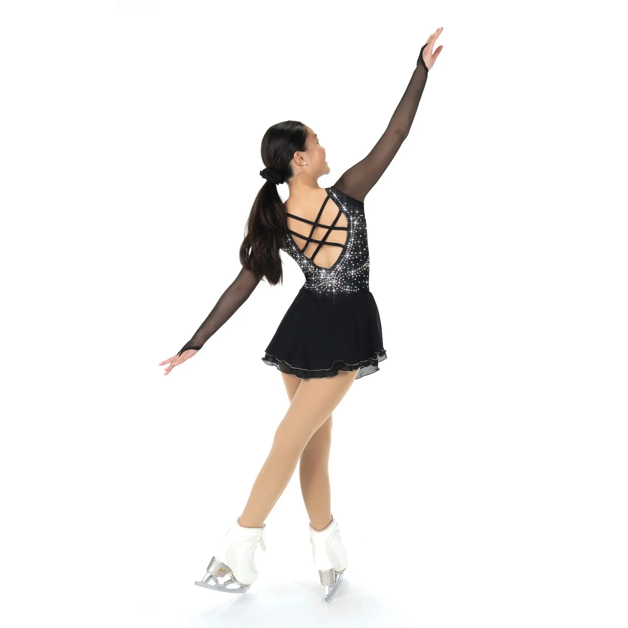 F26000-B Solitaire Dagger-Cut Dress Black