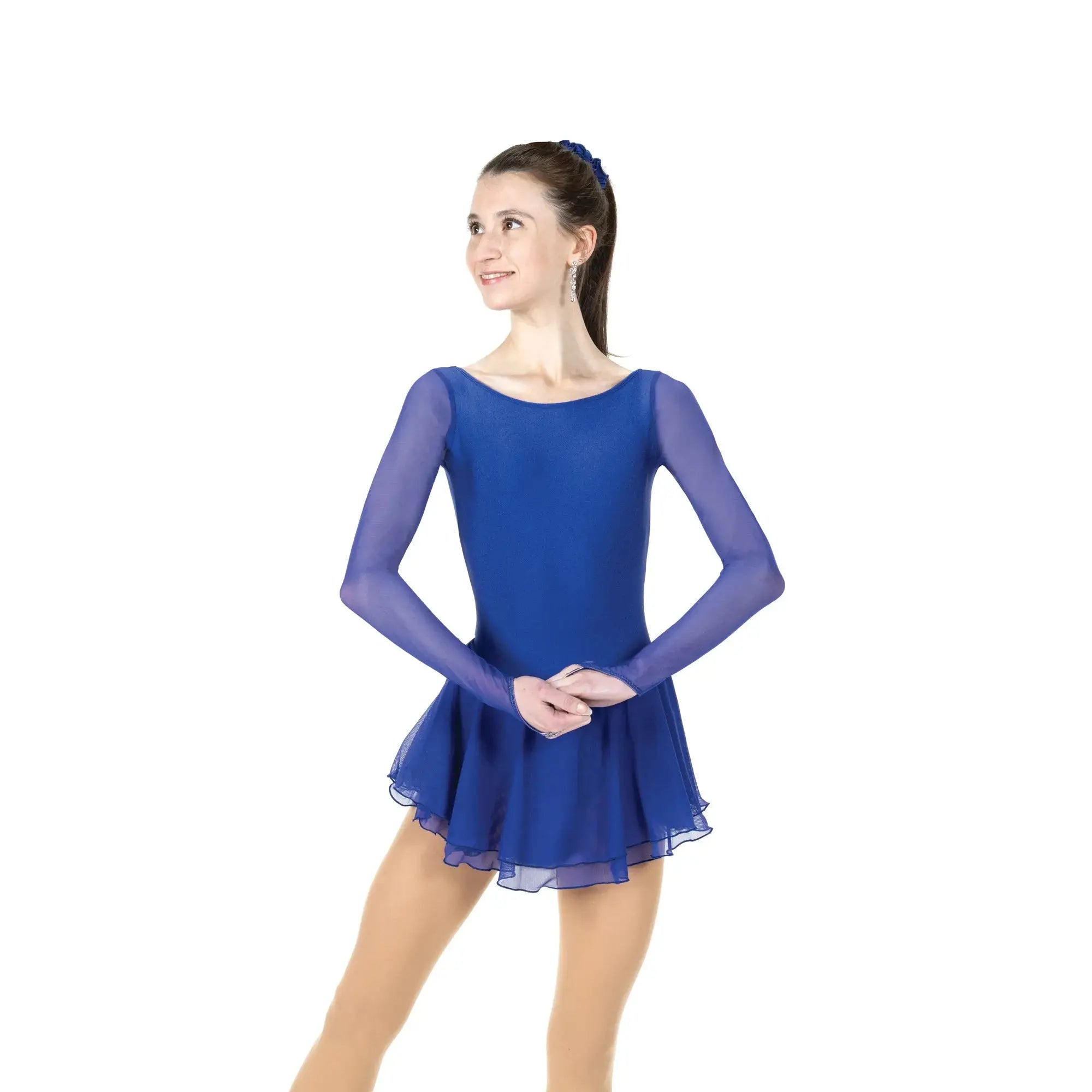 F26029-CB Solitaire Dropped-Back Dress Cobalt