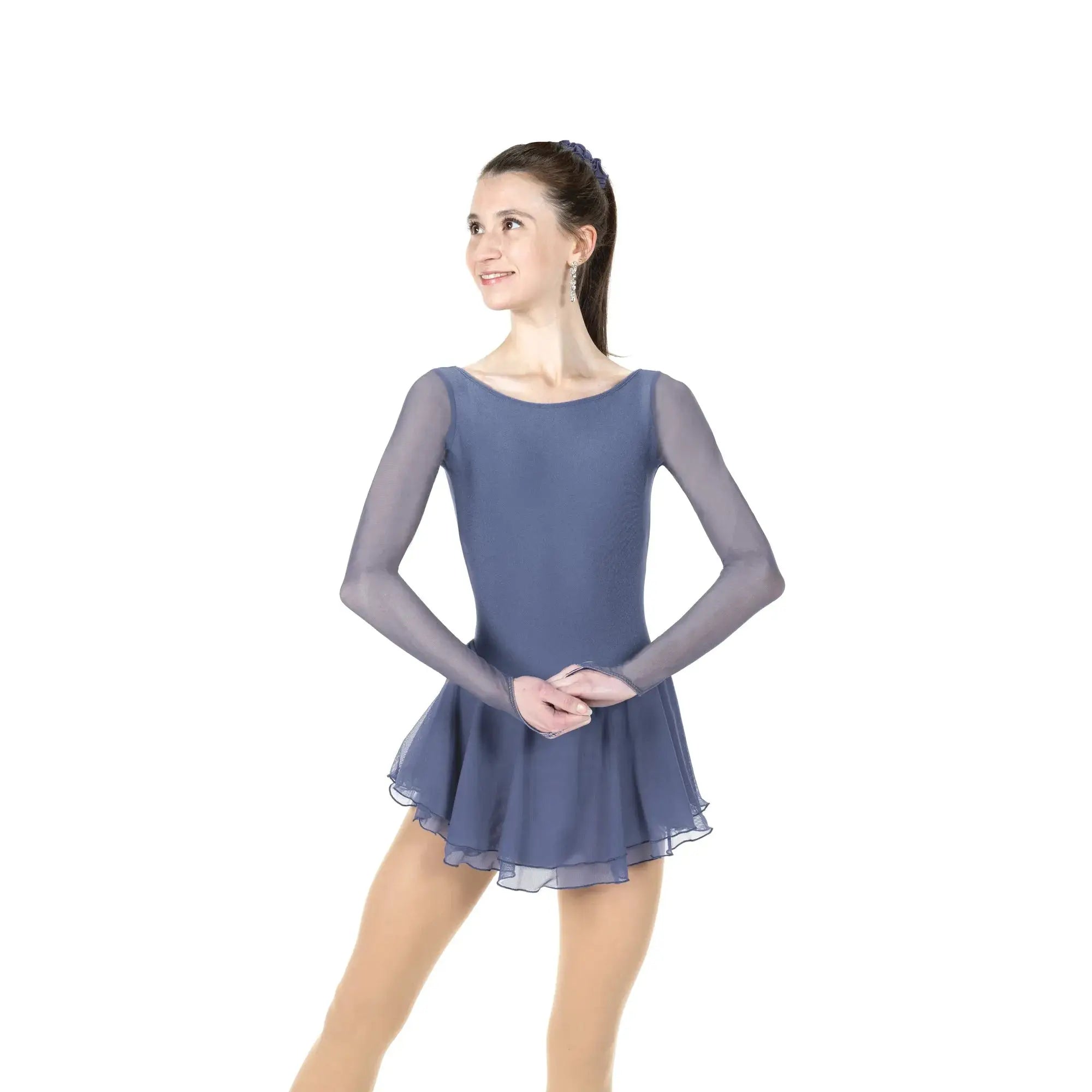 F26029-SS Solitaire Dropped-Back Dress Stormy Slate