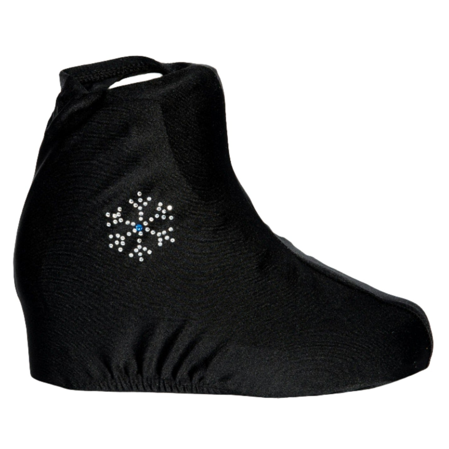 JR1226S Snowflake Bootcovers - Black with rhinestone snowflake design, one size fits most. Ideal ice skate accessory for figure skating style and protection.