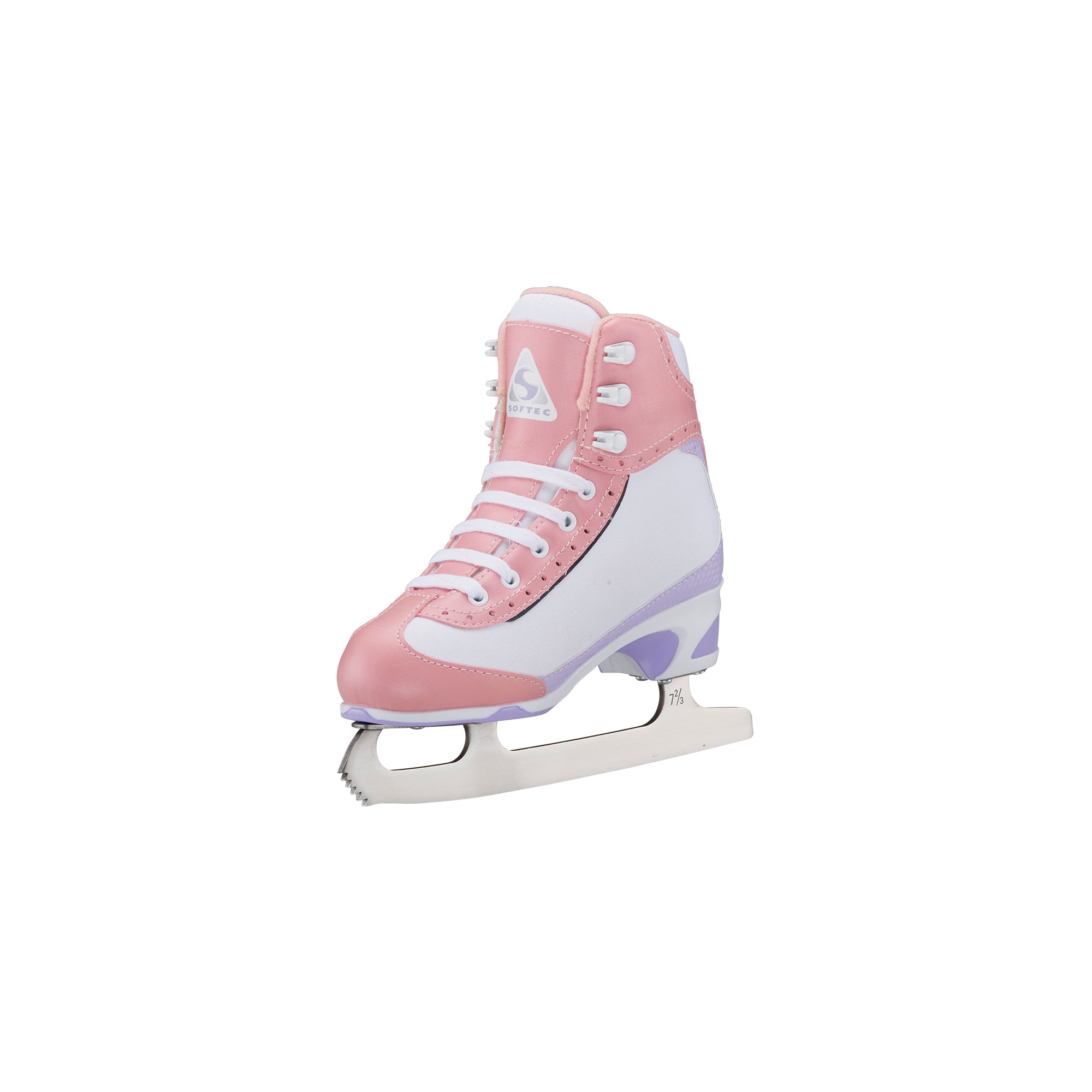 Side profile of pink Jackson Softec Vista 3201 Girls Ice Skates, designed for girls seeking lightweight comfort and stylish skating.