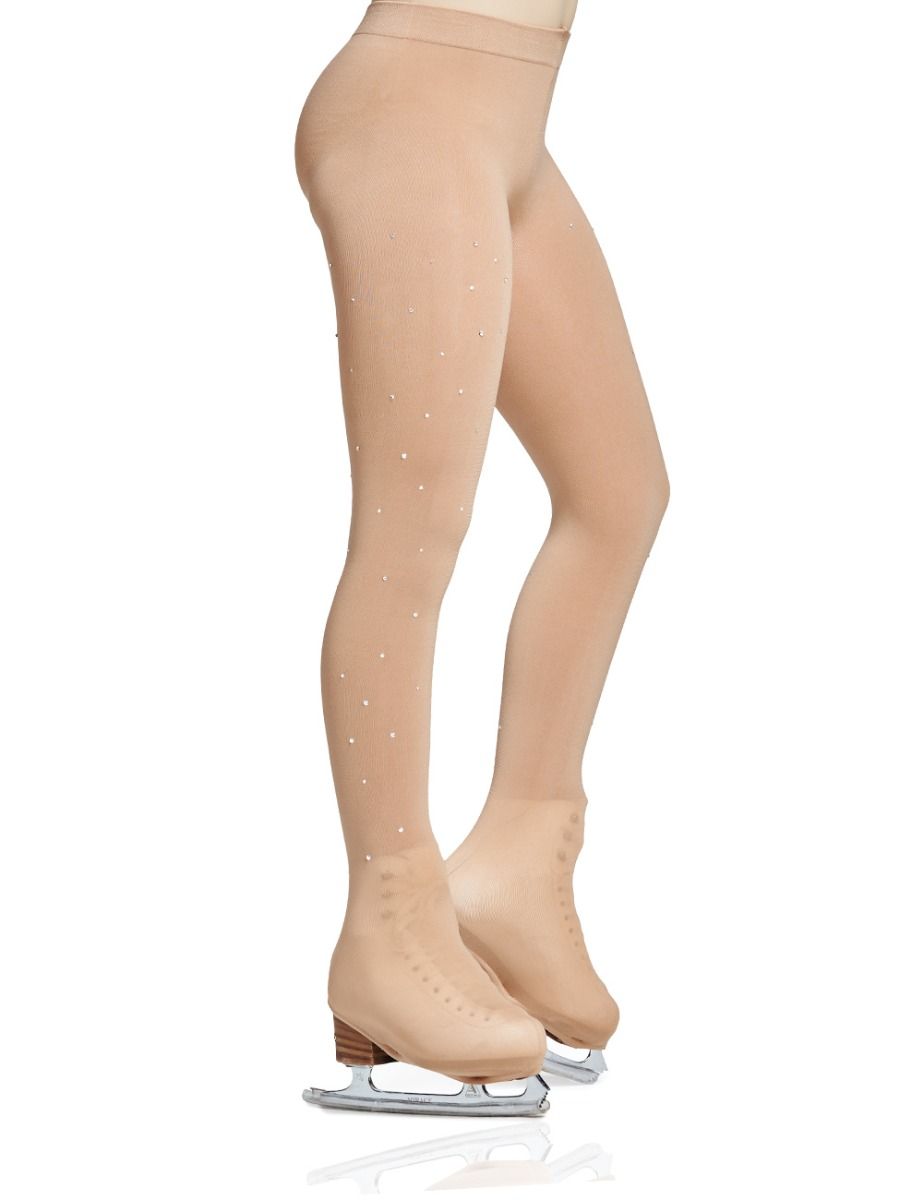 912 Mondor Rhinestones Boot Cover Skate Tights - Caramel