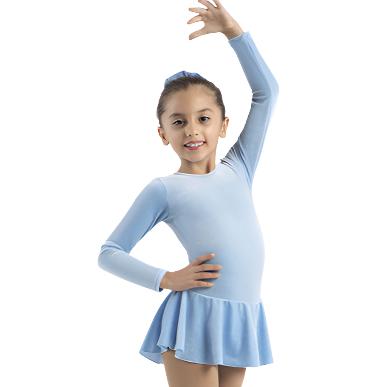 Light blue figure skate dress with long sleeves