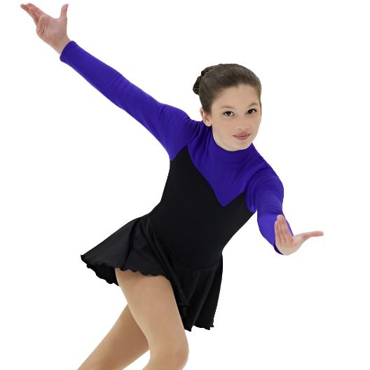 Purple and black Mondor fleece figure skate dress