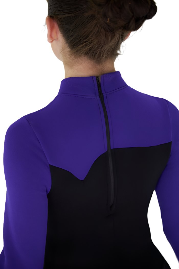 Back view of purple Mondor fleece skate dress