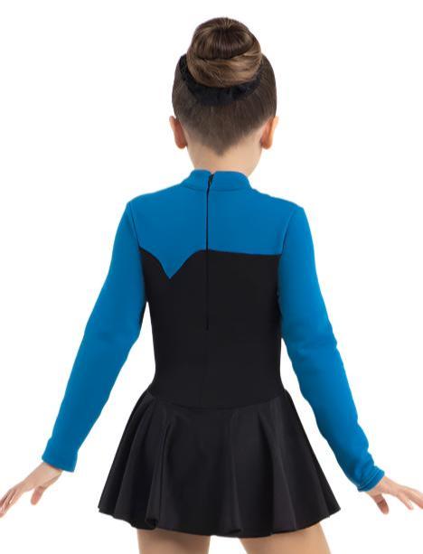 Blue and black Mondor fleece figure skate dress