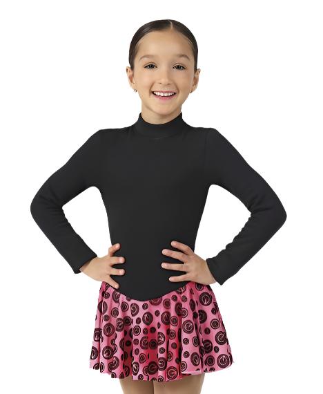 Girl in black and pink Mondor Polartec skate dress