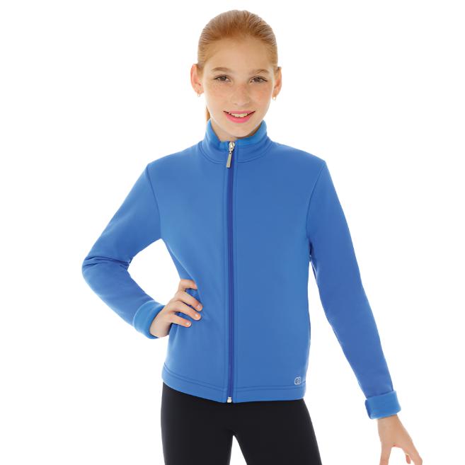 Blue Mondor Polartec figure skate jacket front view