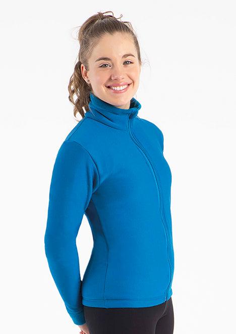 Blue Mondor Polartec figure skate jacket side view