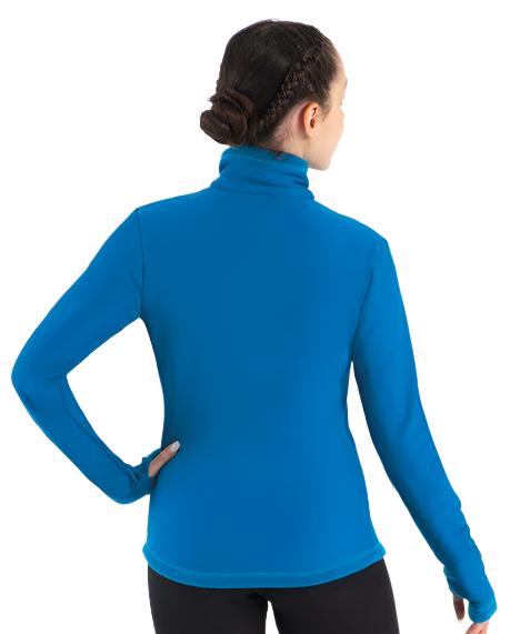 Blue Mondor Polartec figure skate jacket back view