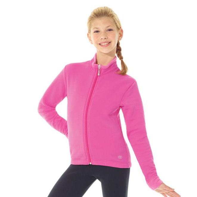 Pink Mondor Polartec figure skate jacket front view