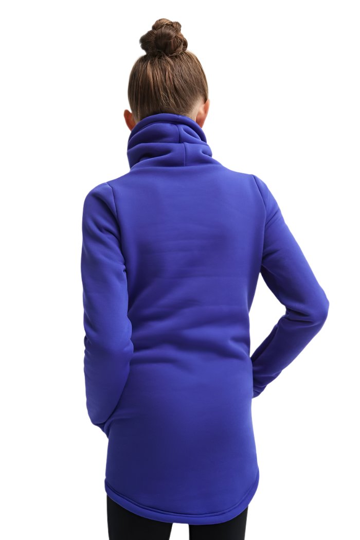 Back view of blue Mondor Polartec sweater