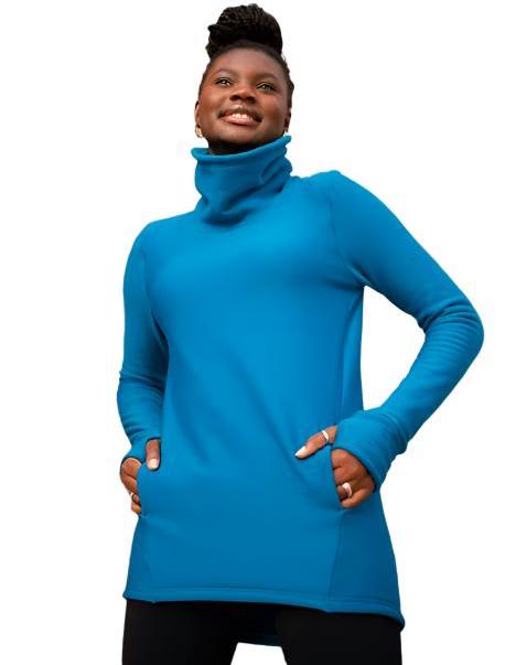 Teal Mondor Polartec sweater with high collar