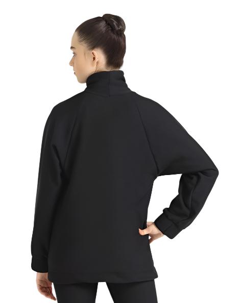 Black Polartec skating shirt, back view