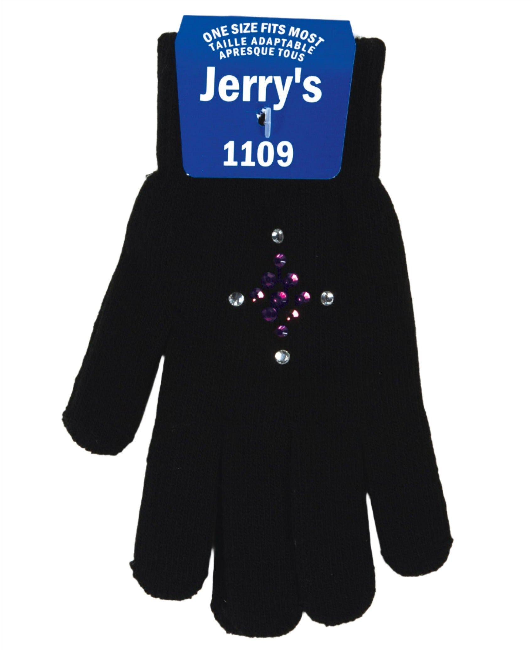 JR1109 Gemstone Gloves with purple stones