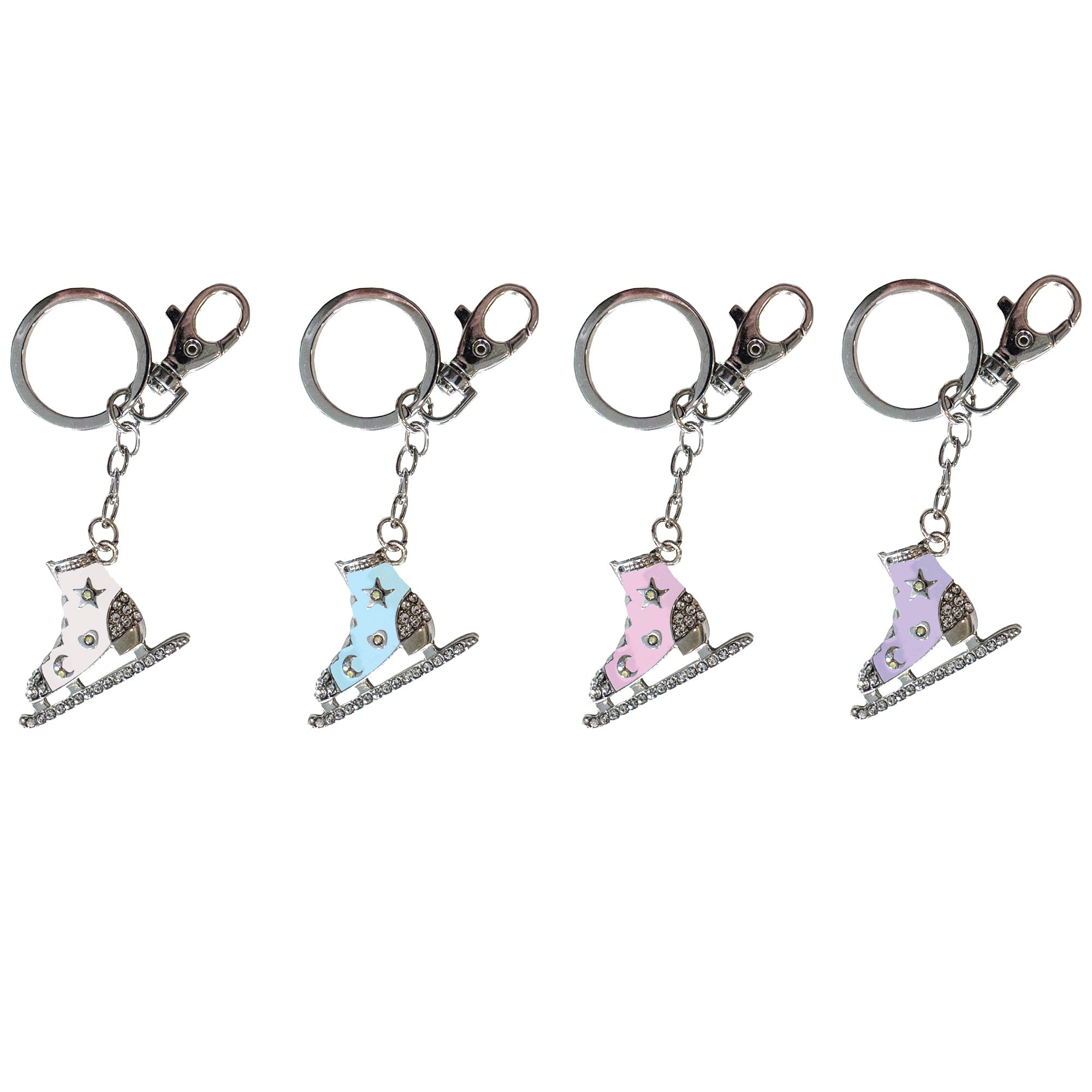JR1285 Enamel & Crystal Skate Keyring & Bag Clip
