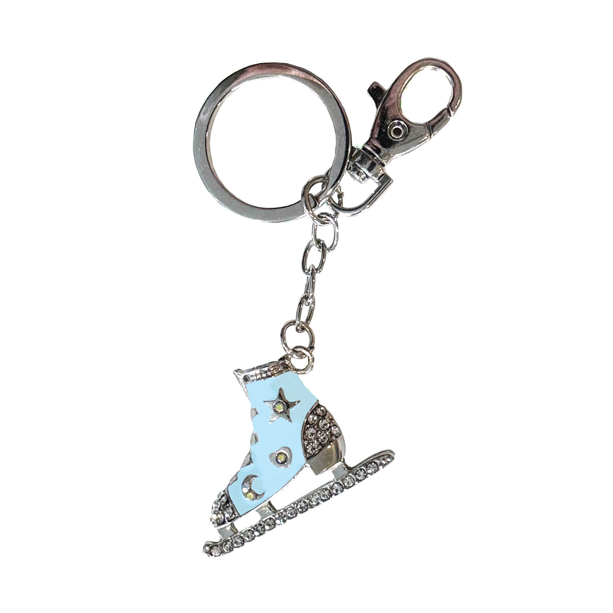 JR1285 Enamel & Crystal Skate Keyring & Bag Clip