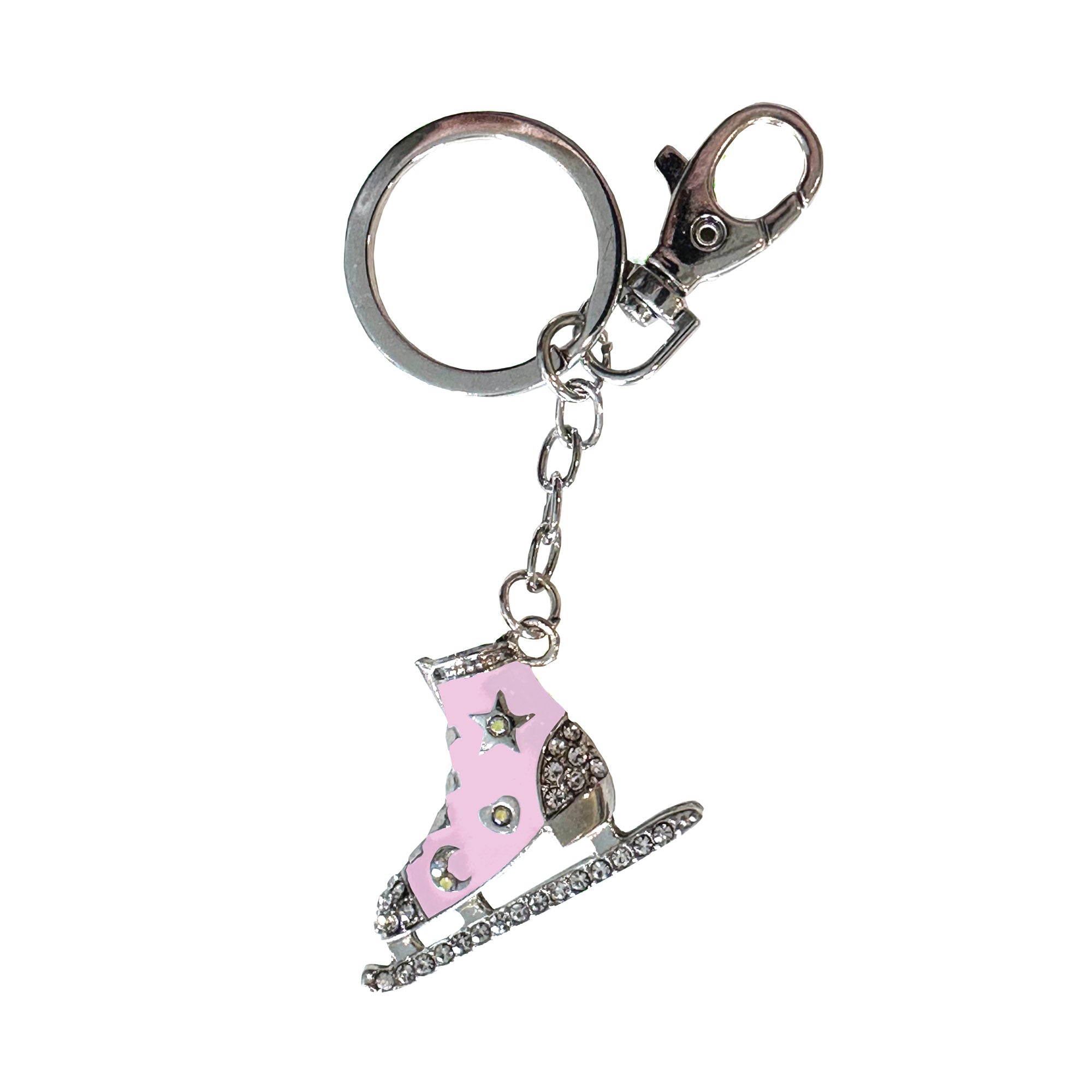 JR1285 Enamel & Crystal Skate Keyring & Bag Clip