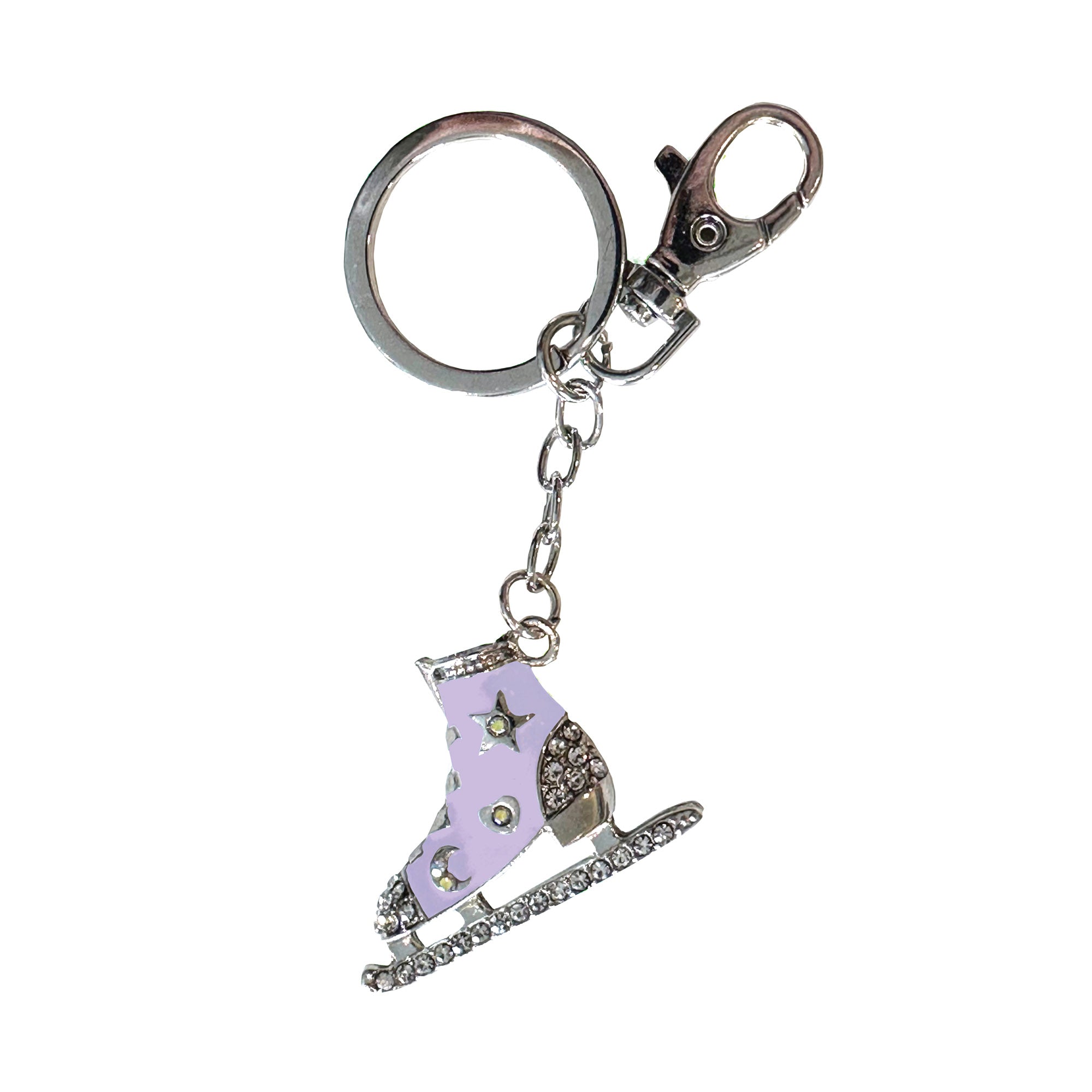 JR1285 Enamel & Crystal Skate Keyring & Bag Clip