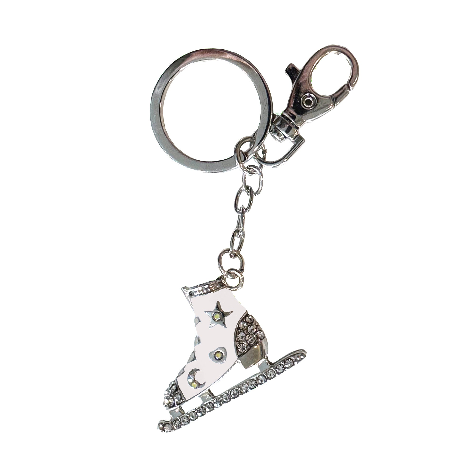 JR1285 Enamel & Crystal Skate Keyring & Bag Clip