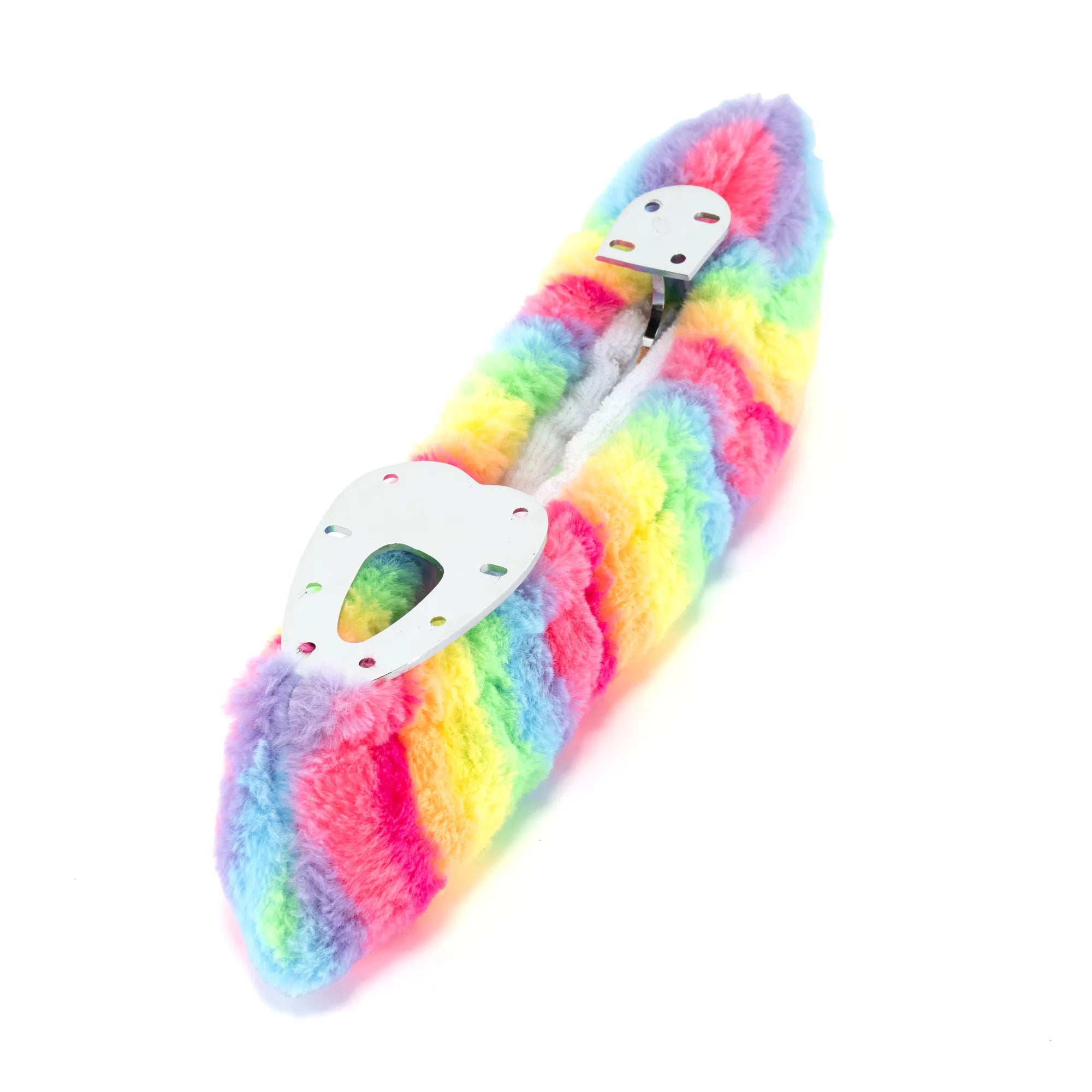 JR1380-PT Plushies Pillow Soakers - Plush Toucan in rainbow fur design with thick padding and terry cloth lining for ice skate blade protection.