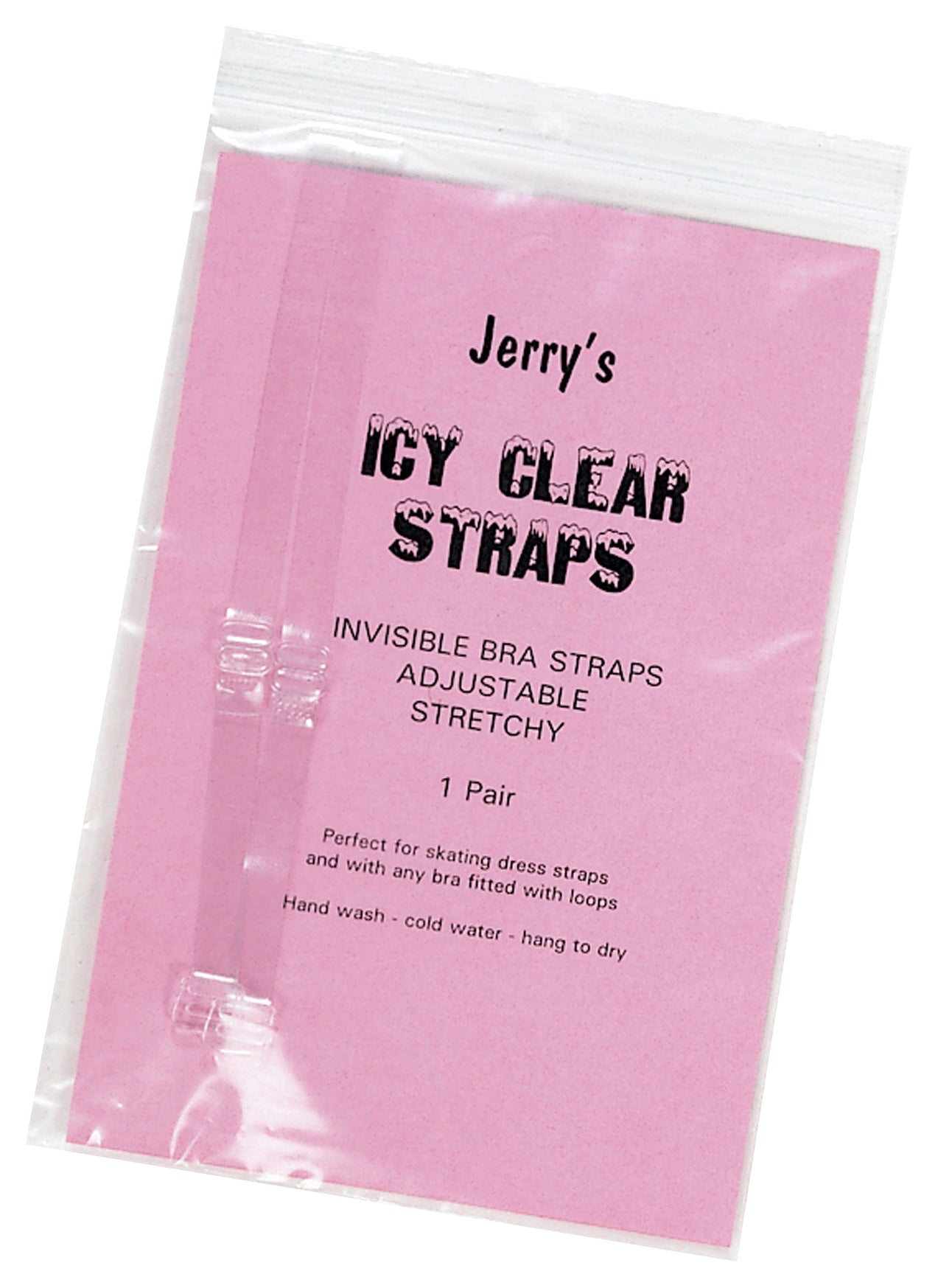 Packaging of JR1400 Icy Clear Straps for skating dresses