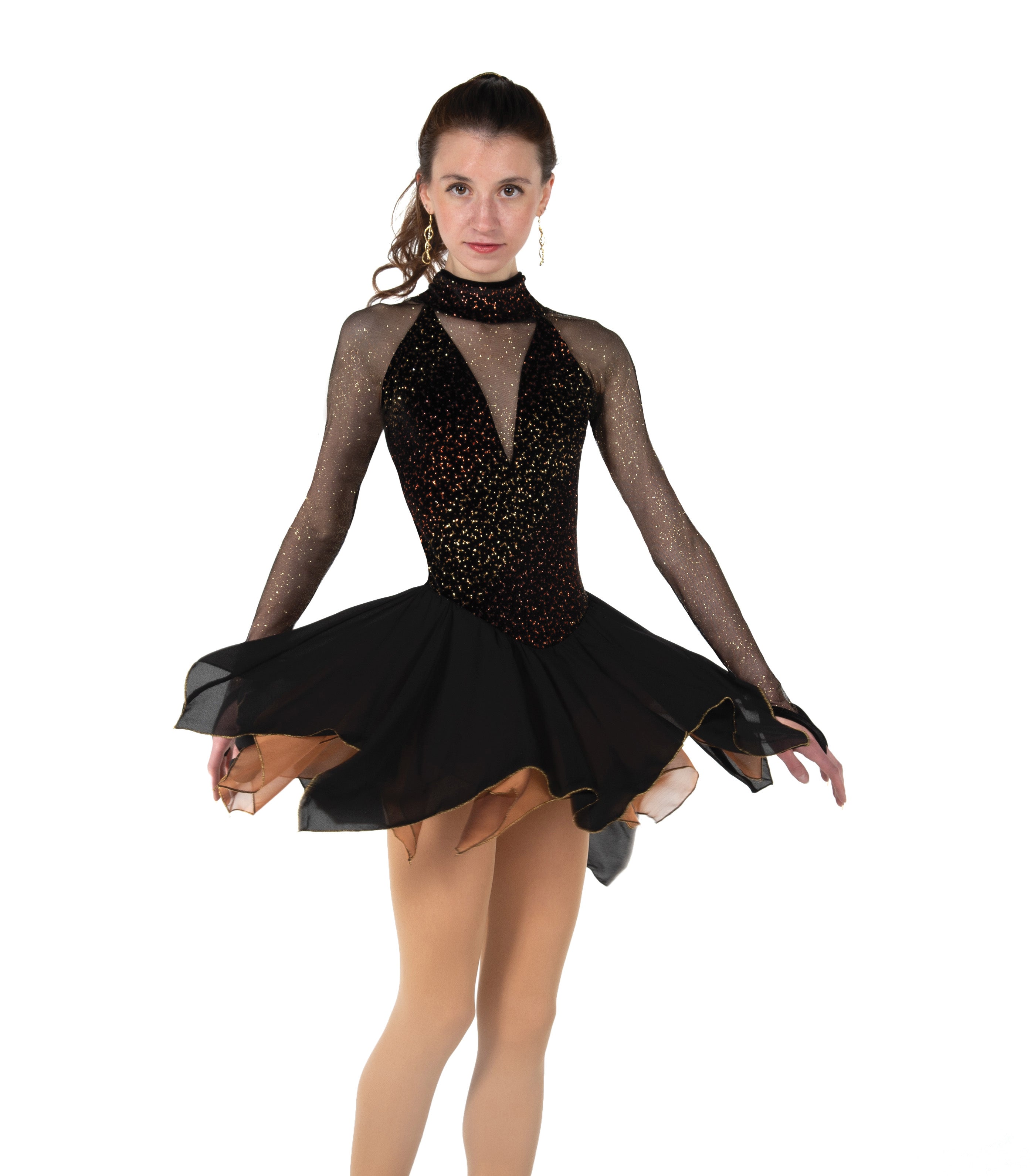 JR202 Blackened Bronze Dance Figure Skate Dress