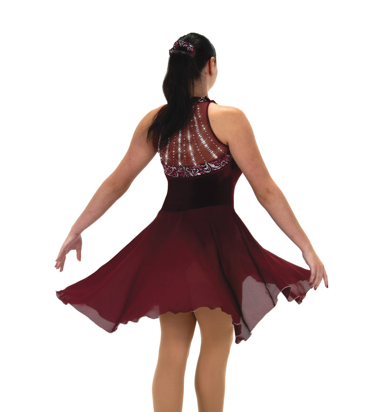 JR204 Cabernet Crystals Dance Figure Skate Dress
